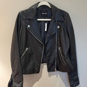 Madewell Washed Leather Motorcycle Jacket, large